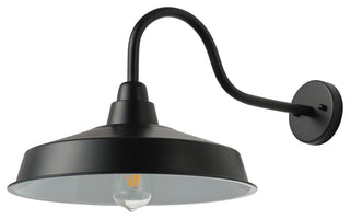 Modern 16" Gooseneck Wall Mount Matte Black Barn Light
