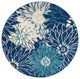 Nourison Passion 4' x Round Navy/Ivory Contemporary Indoor Area Rug