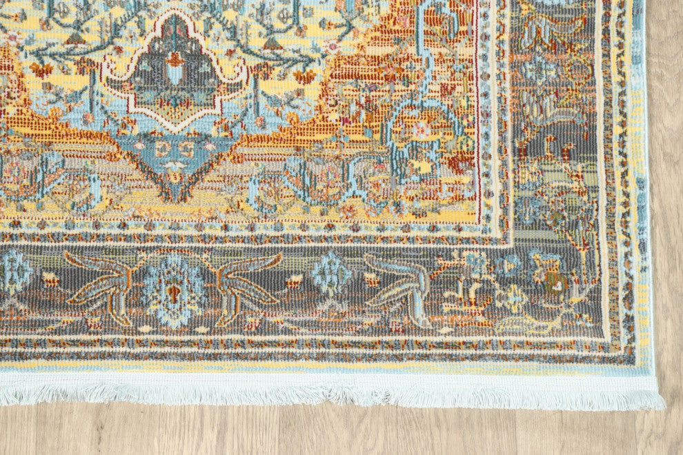 Floral Vintage Style Distressed Heat-Set Oriental Turkish Area Rug 8x10