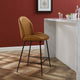 Counter Stool Chair, Faux Vegan Leather, Tan, Modern, Bar Cafe Bistro Restaurant