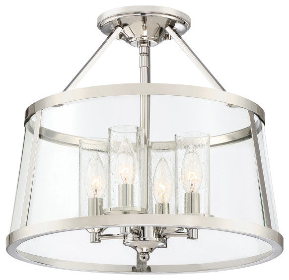 Barlow 4-Light Semi-Flush Mount, Polished Nickel