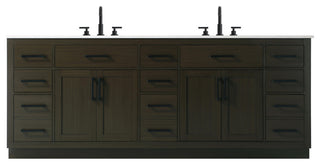 Home Living 84" Double Bathroom Vanity, Mocha Brown