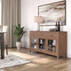 Cosmopolitan Solid Wood Sideboard Buffet, Medium Saddle Brown