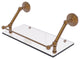 Prestige Que New 18" Floating Glass Shelf with Gallery Rail, Brushed Bronze