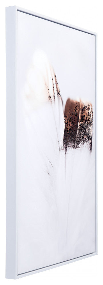 Gold and White Lone Feather Painting