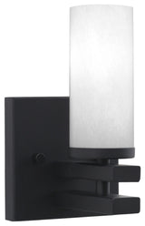 Belmont Wall Sconce, Matte Black Finish, 2.5" White Marble