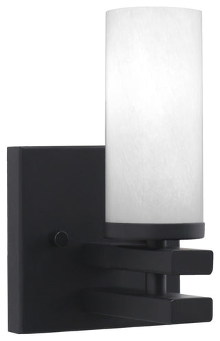 Belmont Wall Sconce, Matte Black Finish, 2.5" White Marble