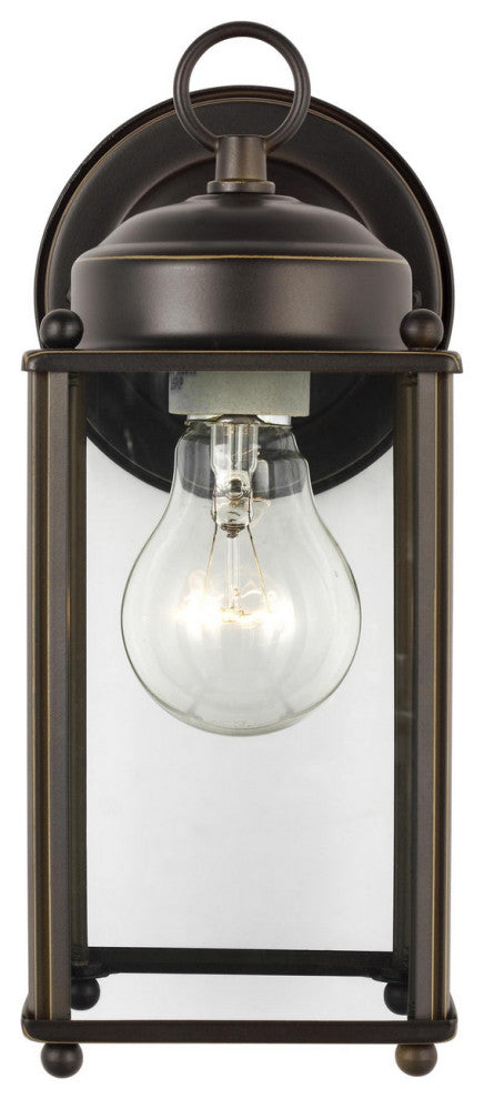 New Castle 1-Light Outdoor Wall Lantern, Antique Bronze
