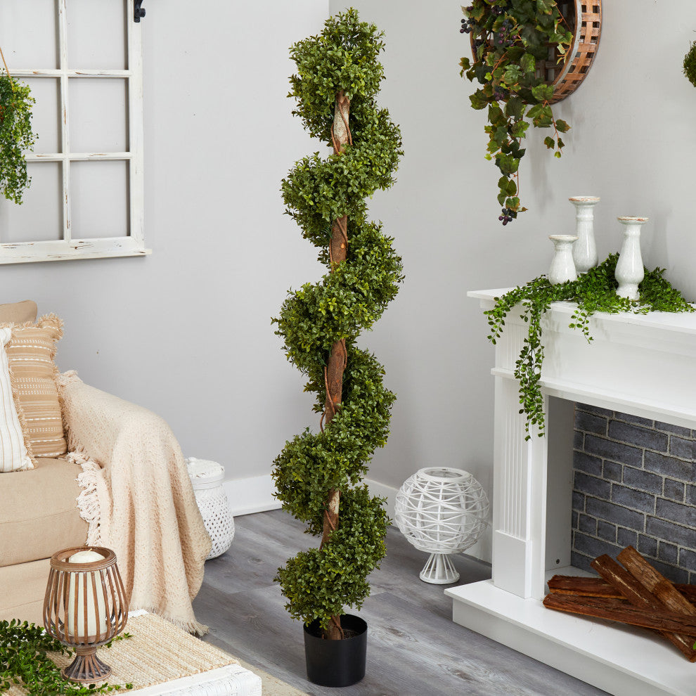 6' Boxwood Spiral Topiary Artificial Tree