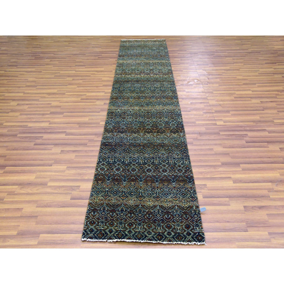 Rust Brown Hand Knotted Kohinoor Herat Design 100% Wool Runner Rug 2'6"x12'