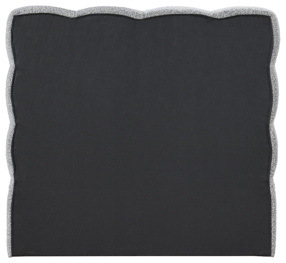 Deco Boucle Fabric Upholstered Full Bed, Gray, Twin