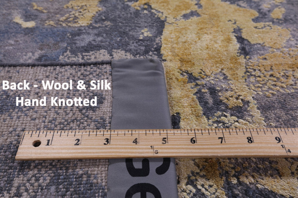 Modern Wool & Silk Hand Knotted Rug 7' 11" X 9' 10" - Q13090