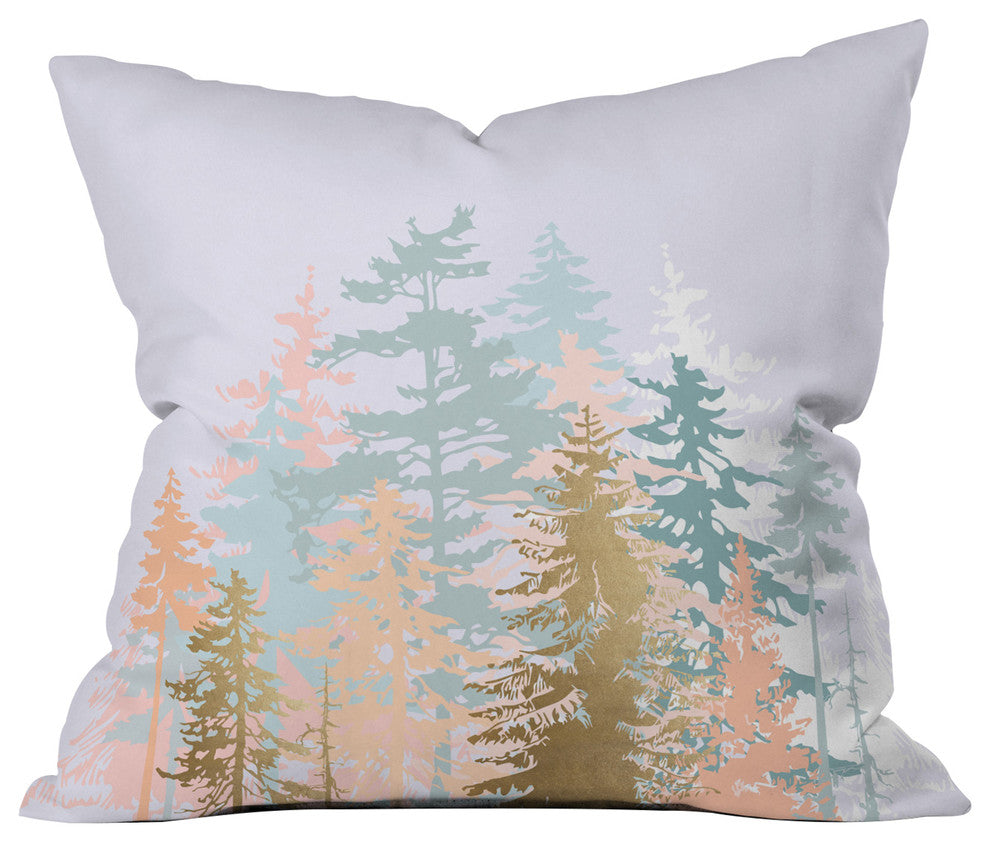 Deny Designs Iveta Abolina Blush Forest Throw Pillow, 18"x18"