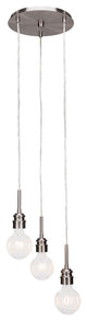 Edge 3-Light Cluster Pendalier, Brushed Nickel