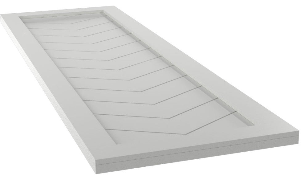 12"W True Fit PVC Single Panel Chevron Modern Style, Hailstorm Gray, 69"H
