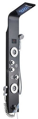 6-Stage Stainless Steel LED Shower Column With Massage Jets, Black