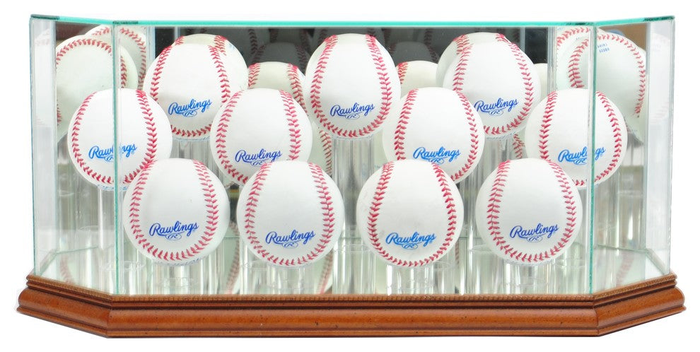 Octagon 11 Baseball Display Case, Walnut