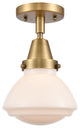 Innovations 447-1C-BB-G321 Olean 1 Light 6.75" Flush Mount, Brushed Brass