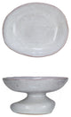 Speckled Stoneware Organic Shaped Footed Dish, White