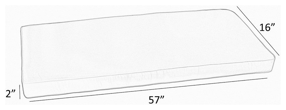 Sunbrella Aruba Blue Outdoor Bench Cushion, 57x16