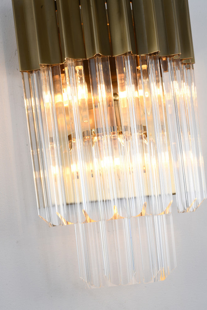 3-Light D6.3'' Brass Stainless Steel Frame Wall Sconce