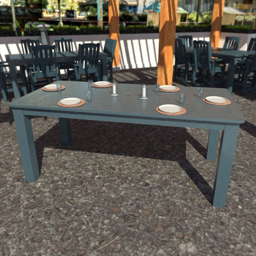 Rectangular 42x84 Counter Table, Weathered Acorn, Nantucket Blue