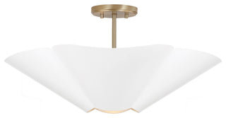 Capital Lighting 355443 Maeve 23"W Pendant / Converts to - Matte Brass / White