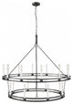Matte Black 20-Lights Wagon Wheel Chandelier for Living Room