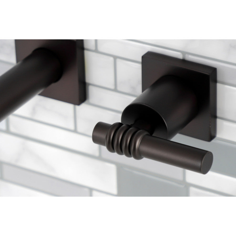 Kingston Brass KS6125ML Two-Handle Wall Mount Bathroom Faucet, Oil Rubbed Bronze