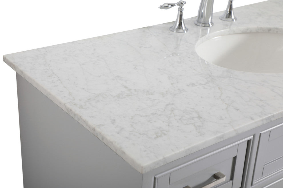 Amber Single Bathroom Vanity, Blue, Light Grey, 48"