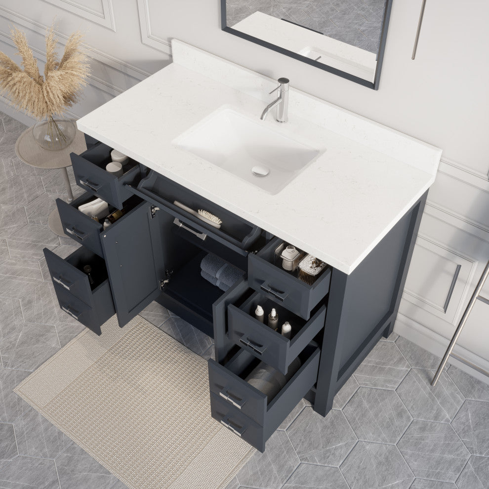 Calais 48" Bathroom Vanity, Pepper Gray