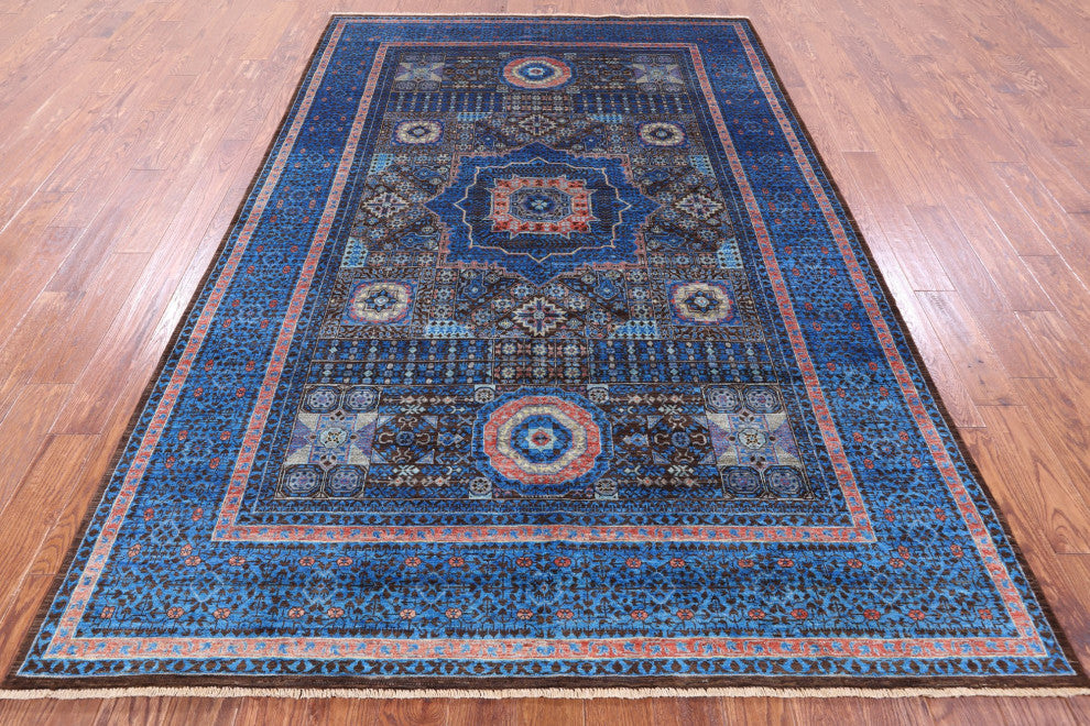 Mamluk Geometric Hand-Knotted Rug 6' 8" X 9' 9" - Q12241