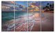 Palm Trees on Clear Sandy Beach, Seashore Canvas Art Print, 48"x28", 4 Panels