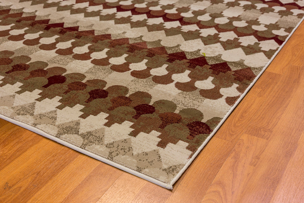 Melody Red And Beige Rug, 5'3"X7'7"