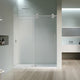 Lazaro Single Sliding Frameless Shower Door, Clear, Brushed Nickel, 68"wx78"h