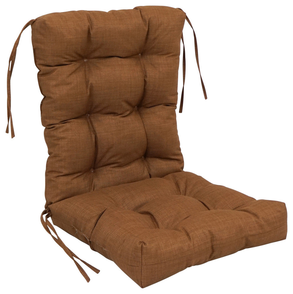 18"x38" Solid Microsuede Tufted Chair Cushion, Mocha