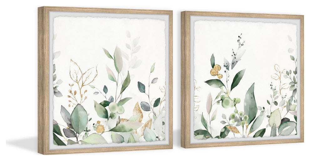 New Leaves Diptych, 2-Piece Set, 12x12 Panels
