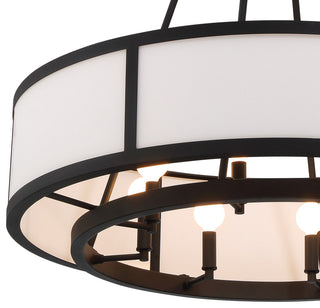 Crystorama Lighting Group BRY-8008 Bryant 8 Light 32"W Drum - Black Forged