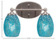 Capri 2-Light Bath Bar, Brushed Nickel/Turquoise Fusion