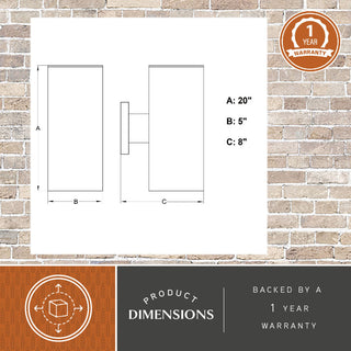 Chiasso 2 Light 20"H Outdoor Wall Light Textured Black