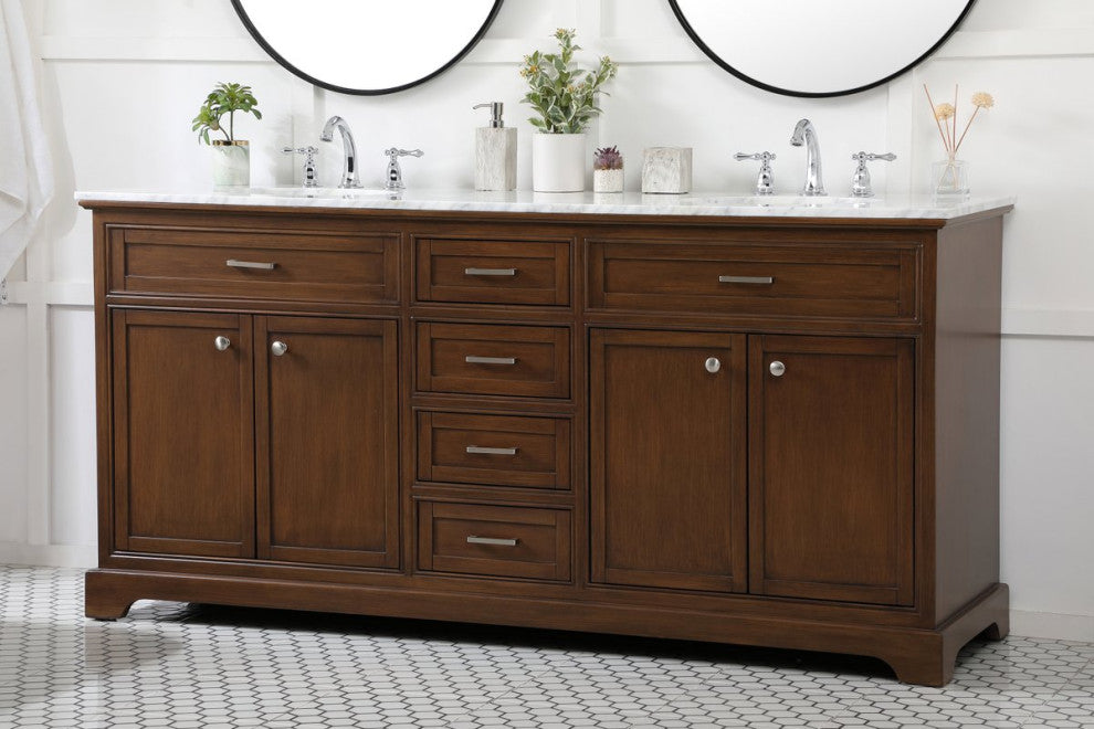 Elegant Decor Americana Bathroom Vanity Teak