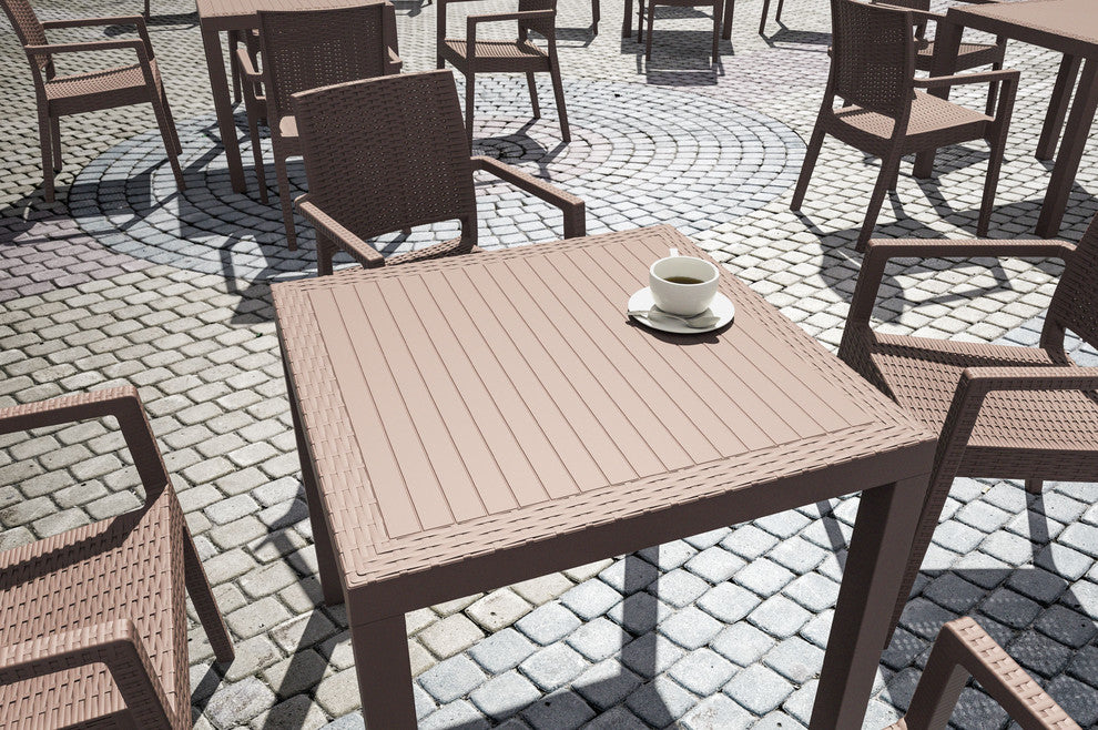 Compamia Orlando Outdoor Square Dining Table, Brown