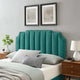 Headboard, Full Queen Size, Velvet, Teal Blue, Modern Contemporary, Bedroom