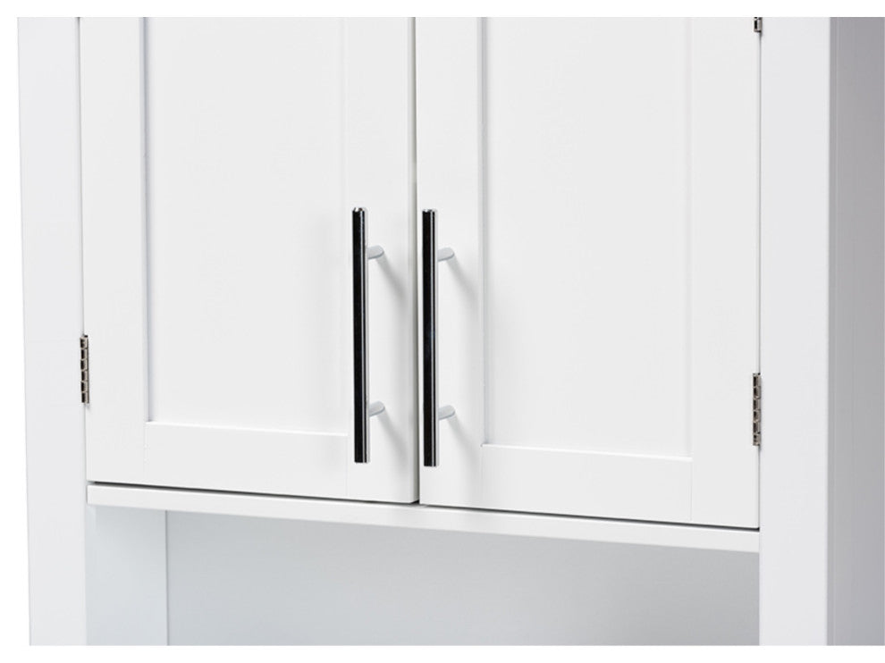 Turner White Finished Wood 2-Door Bathroom Wall Storage Cabinet