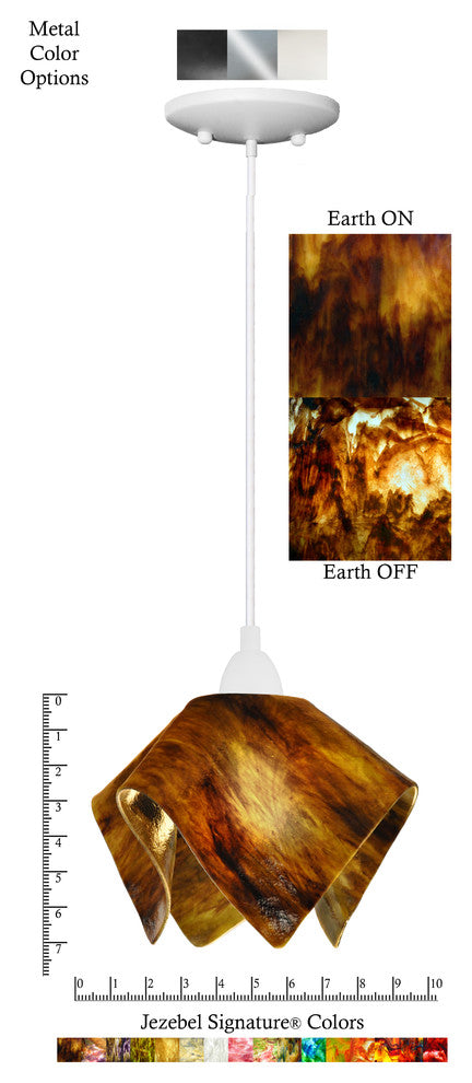 Small Jezebel Signature Flame Pendant, Earth, White Base