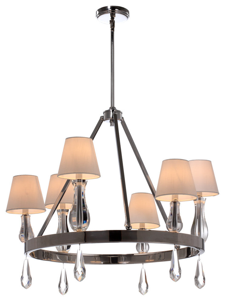 6LT Chandelier, Finish Chrome