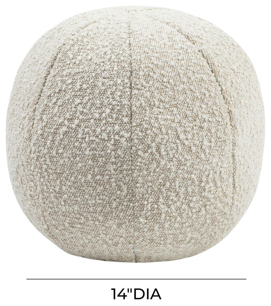 Boba 14" Beige Boucle Pillow - Beige