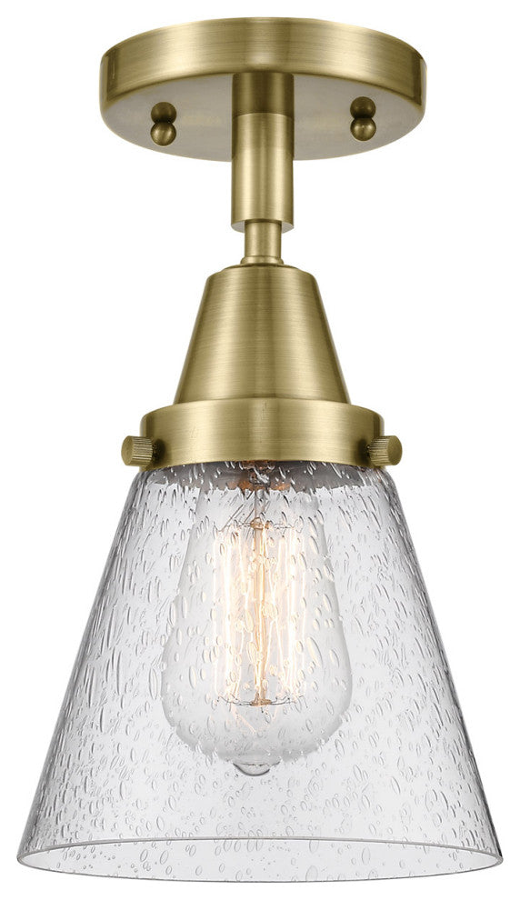 Innovations Lighting 447-1C-AB-G64 Small Cone 1 Light 6.25" Flush Mount