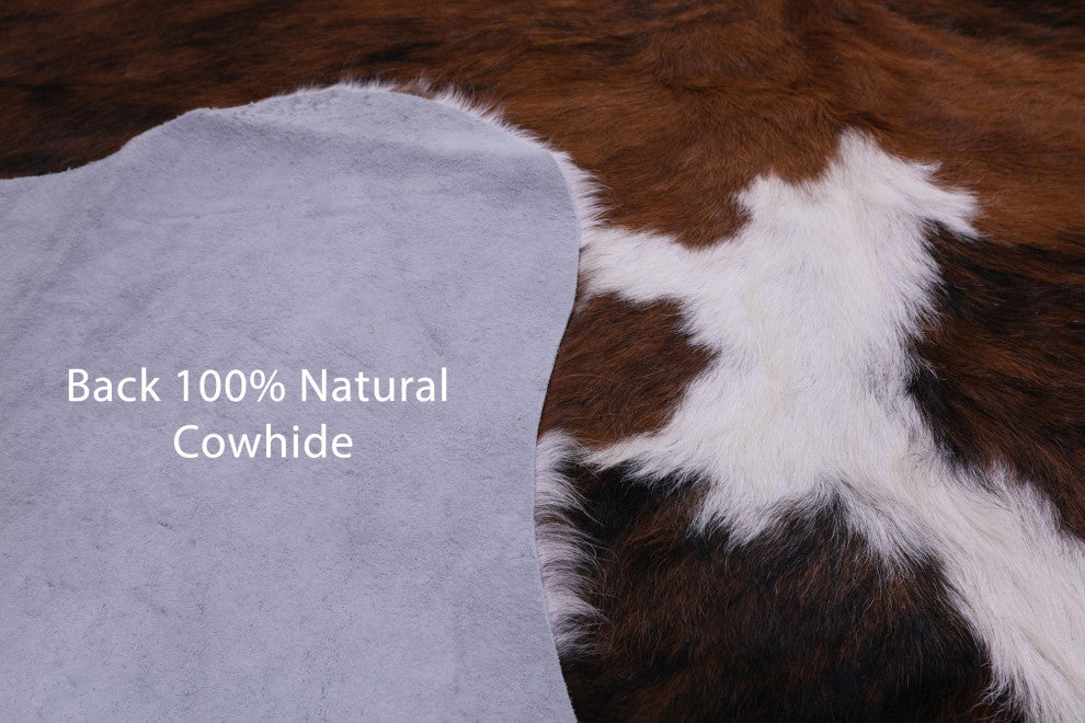 Organic Natural Hair-On Cowhide Area Rug 6' 6" X 5' 9" C1576