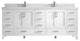 Willow Collections Malibu Vanity, White, Calacatta Quartz, 84"